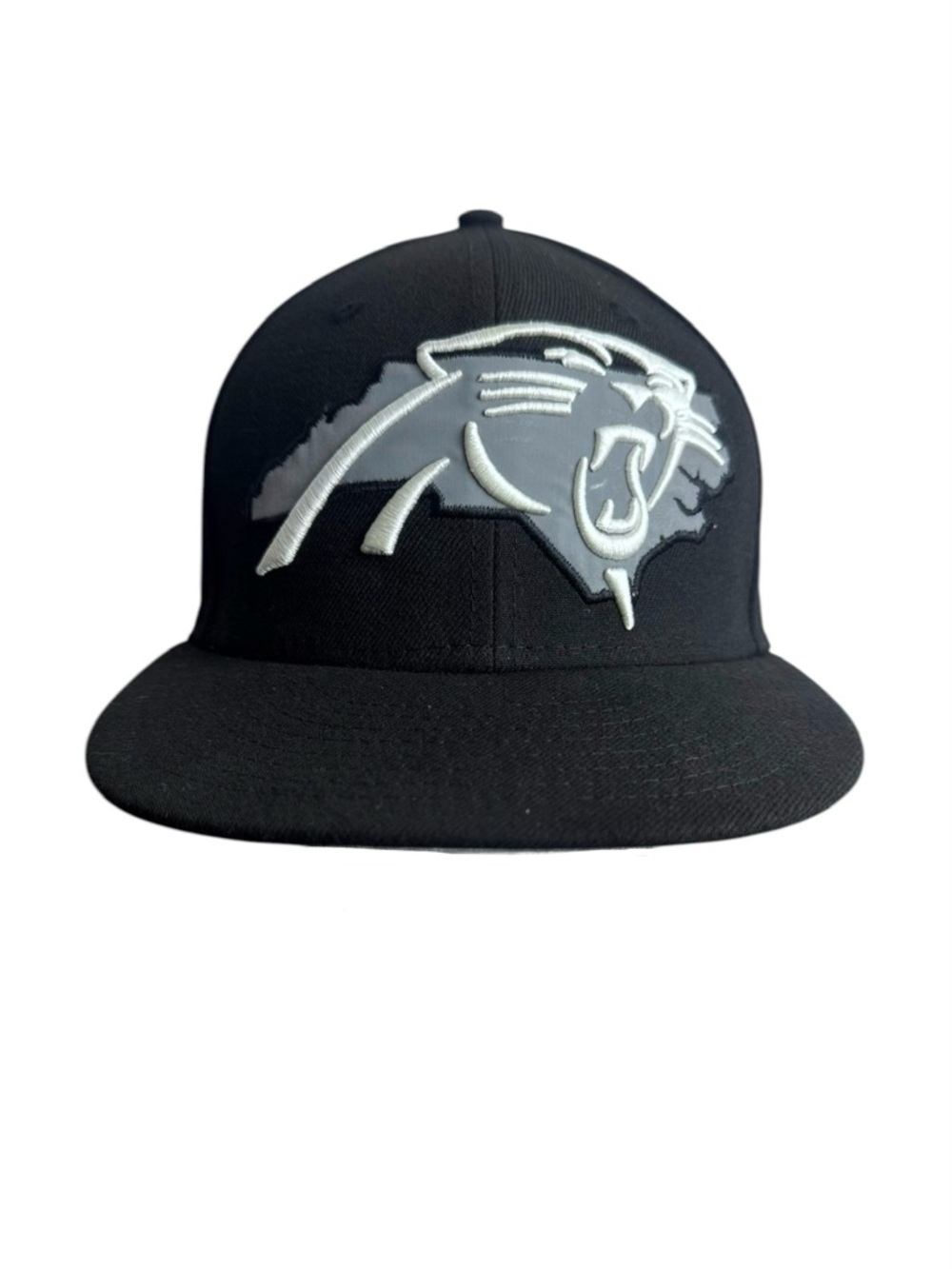 New Era Carolina Panthers 59FIFTY Fitted Hat 7 3/8 Black Gray Logo